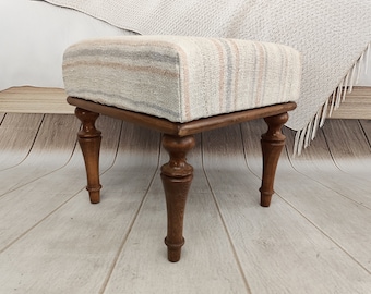 Dressing table chair, Pouf chair, Vanity chair, Bean bag ottoman, Kilim rug bench, Footstool bench, Short stool, Bohemian bench, VT 51 18x18