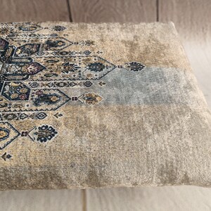 Sgabello da letto, Sgabello a sella, Poggiapiedi, Pouf per sedie a dondolo, Mobili artigianali, Sgabello basso, Portaoggetti per divano, Sgabello boho, Pouf, 41 immagine 15