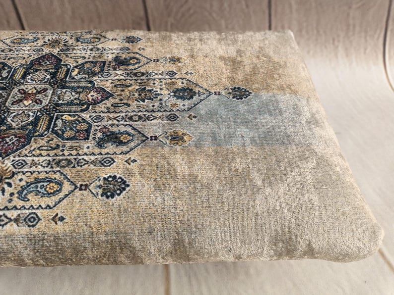 Sgabello da letto, Sgabello a sella, Poggiapiedi, Pouf per sedie a dondolo, Mobili artigianali, Sgabello basso, Portaoggetti per divano, Sgabello boho, Pouf, 41 immagine 15