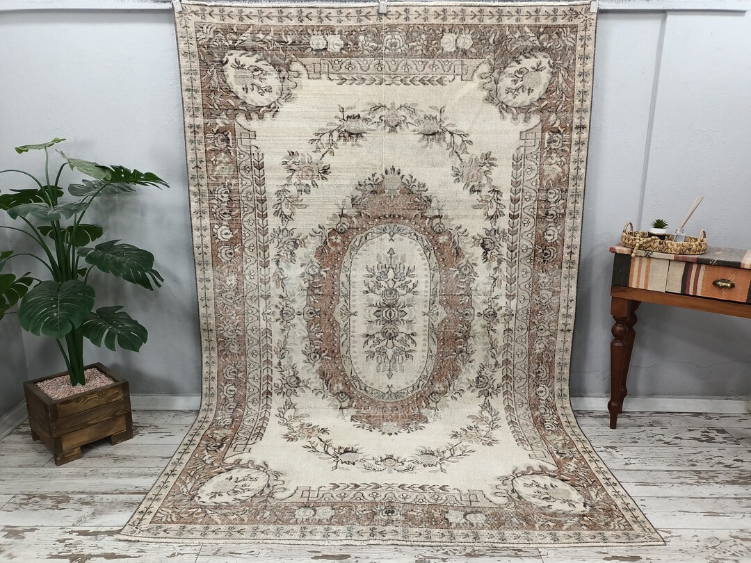 Oversize Rug Oversize Area Rug, Traditional Rug, Botanic Rug, Low Pile Rug, Vintage ...