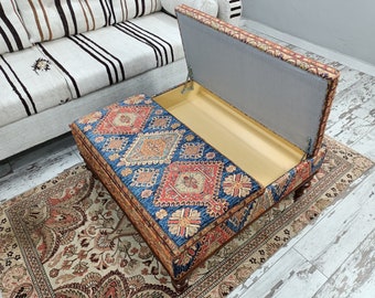 Storage Coffee Table, Tea Table, Handmade Furniture, Low Table, Storage End Table, Altar Table, Floor Table, Upholstered Bench, CT- 01