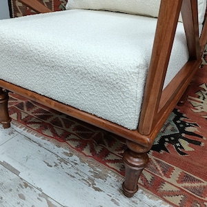 Teddy chair, Handmade sofa, White sofa, Deck chair, Wood Outdoor Lounge Chairs, Upholstered chair, Tv chair, Cocktail chair, SOFA 1032 image 8