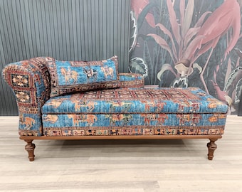 Upholstered chaise, Storage sofa bed, Meditation sofa, Chaise lounge sofa, Bohemian couch, Handmade daybed, Storage loveseat, SOFA 154