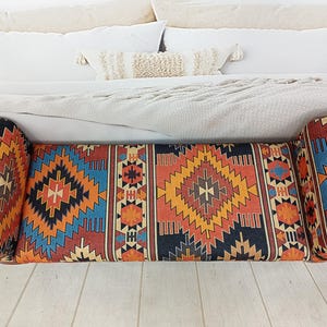 Storage Loveseat, Armed Ottoman Bench, Living Room Bench, Orange Sofa Couch, Aztec Bench, Upholstered Bench, Bed Benches, ST 18x51 00