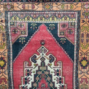Handmade rug, Turkish rug, Anatolian area rug, Wool rug, Geometric rug, Vintage rustic rug, Nomadic rug, Organic rug, 4.1 x 7.3 ft, VT 2318 image 6