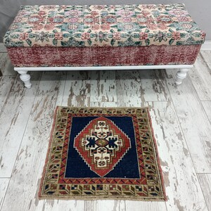 navy blue rug, tribal rug, anatolian rug, turkish rug, bordered rug, rustic rug, vintage rug, wall decor rug, oushak rug, 2 x 2 ft, VT 4462