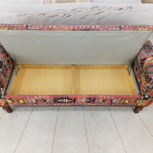 Armed Ottoman Bench, Living Room Bench, Upholsterd Sofa Couch, Handmade Furniture, Hallway Bench, Storage Bench, Yoga Seat