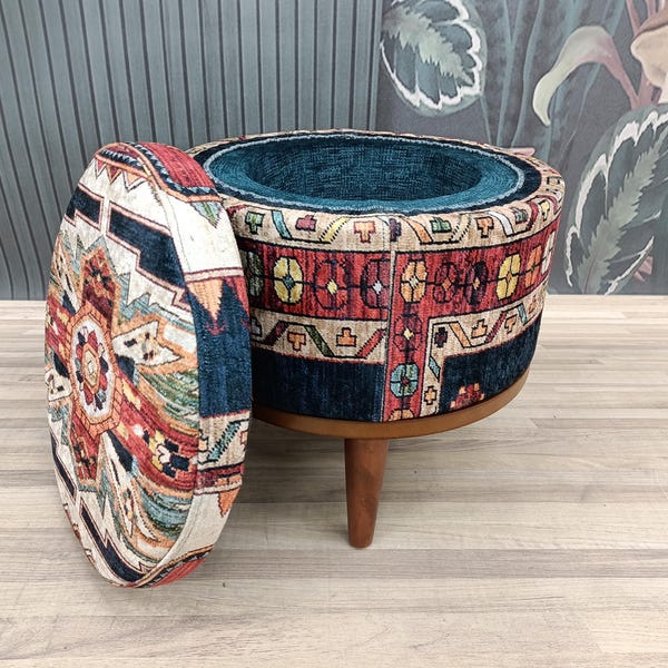 Ottoman chair, Bedroom organizer, Short stool, Footstool bench, Storage bench, Upholstered bench, Bohemian chair, Cozy chair, FS 261-2