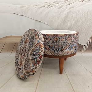 Hidden storage, Footstool bench, Dressing table stool, Upholstered bench, Vanity bench, Piano bench, Desk stool, Storage space, FS 61-2