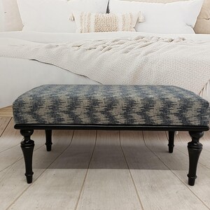 Entryway bench, Footstool bench, Lounge bench, Bed end bench, Dining bench, Bohemian bench, Frontdoor bench, Covered bench, BENCH KM-5 Classic Black Leg
