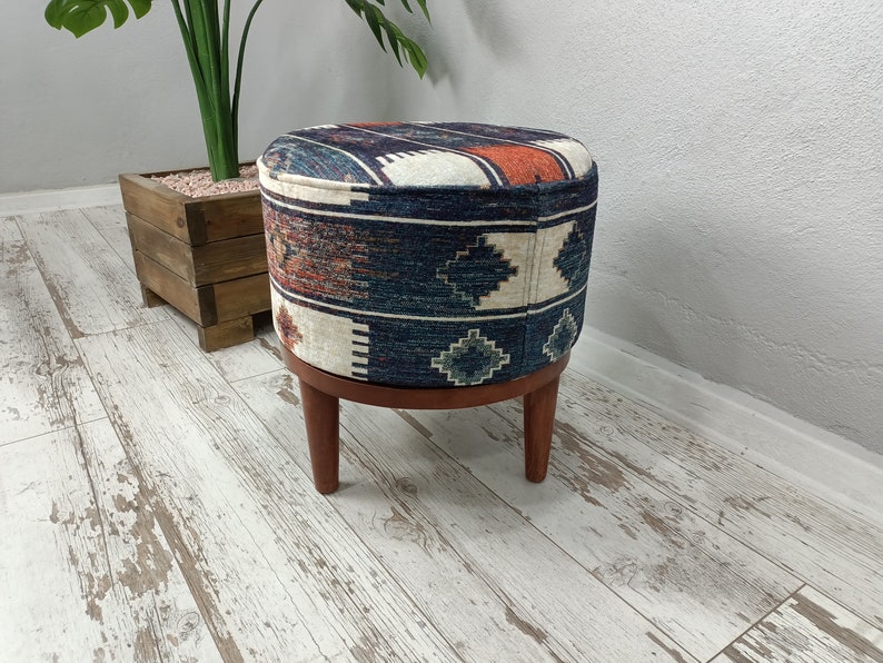 Pouf Chair Accent Chair Entry Chair Upholstered Footstool Etsy