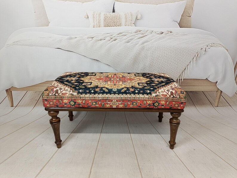 Farmhouse bench, Vanity chair, Dressing bench, Upholstered bench, Bedroom bench, Dining bench, Ottoman bench, Side table, BENCH 1028 image 13