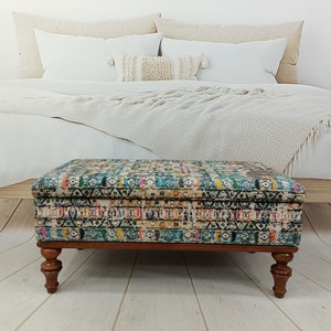 handmade ottoman bench, wood work bench, bedroom organizer, entry organizer, upholstered bench, footrest bench, sitting bench, ST 67