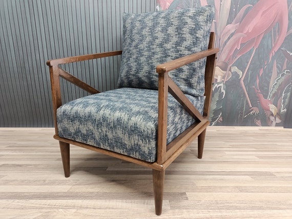 Reading chair, Handmade armchair, Sitting chair, Wood work funiture, Boho armchair, Upholstered sofa, Tv chair, Father day gift, SOFA KM-05