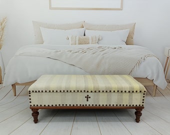 Muebles hechos a mano, otomana tapizada con almacenamiento, organizador de zapatos, almacenamiento para pasillo, mesa de centro con almacenamiento, cómoda para dormitorio, 18x18x48'', ST-106