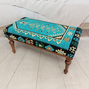 Eingangsbank, Fußbank, Schlafzimmerbank, Klavierbank, Polsterbank, Frisiertischbank, Kilim Möbel, BENCH 1054