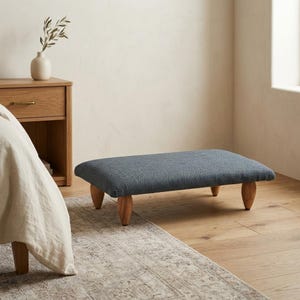 Taburete para cama, Otomana para sillas, Elevador de escalones, Banco reposapiés, Puf con patas, Mesa con reposabrazos, Taburete de descanso, Taburete decorativo, BS KM-8