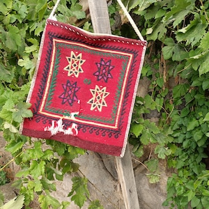 borsa da sella, tappeto kilim nomade, tappeto kilim vintage, tappeto kilim turco, tappeto kilim decorativo, tappeto antico, mini tappeto, 1,5x1,6 piedi, VT 516