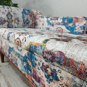 Wohnzimmer Chaise, Boho Sofa, Einzelsofa, Chaise Lounge Sofa, Retro Sofa Couch, Handgefertigte Möbel, Aufbewahrungsmöbel, SOFA 70 Bild 9