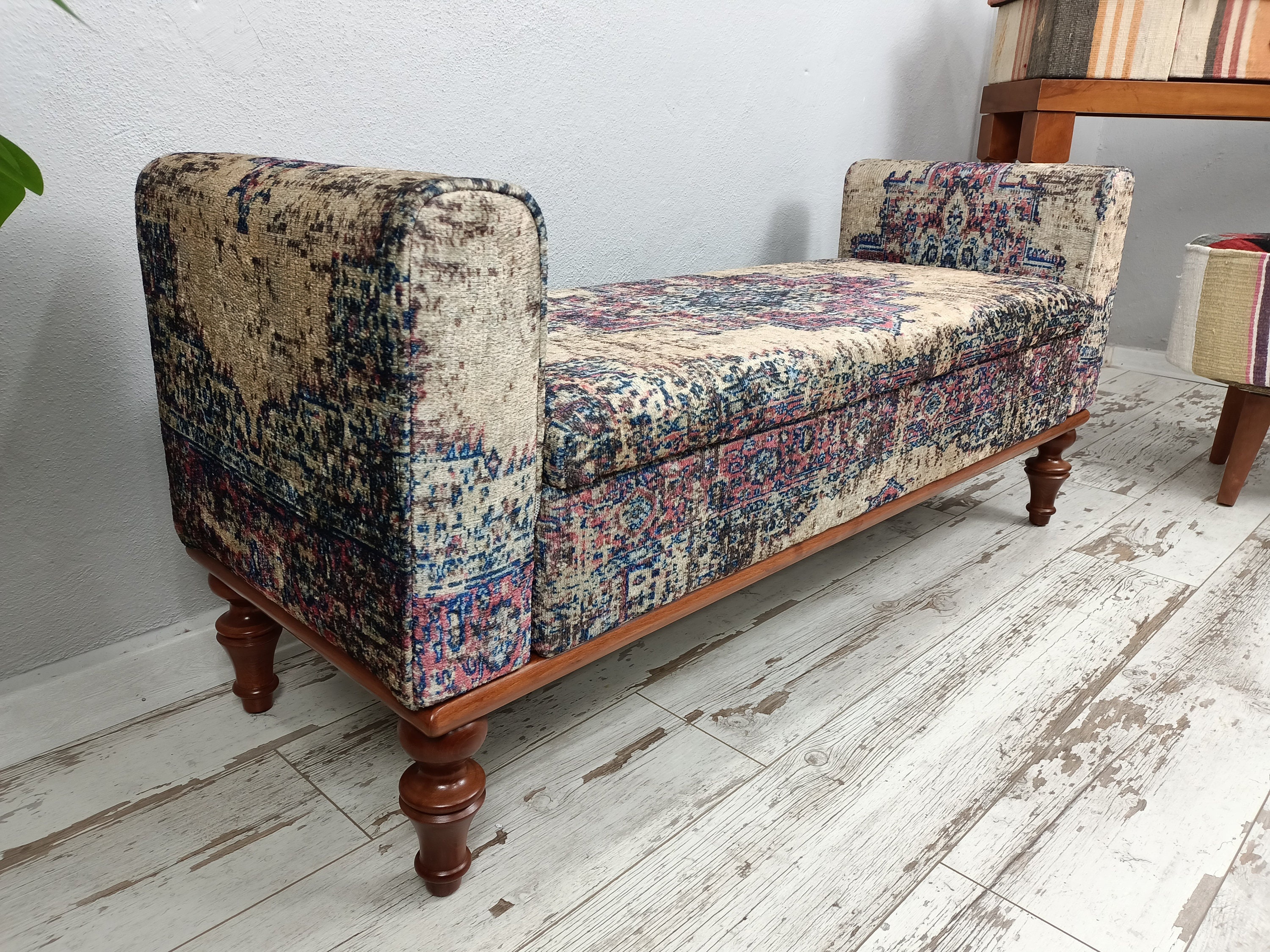 Bench With Arms Make up Bench Storage Bench Bedroom Stool Etsy