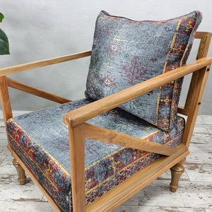 Desk chair, Retro armchair, Accent chair, Kitchen chair, Relaxing chair, Handmade armchair, Gray sofa, Farmhouse chair, SOFA 107 Natural