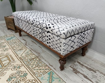 handmade ottoman bench, upholstered bench, bedroom bench, storage ottoman, living room bench, hallway storage, shoe storage, ST- 1013