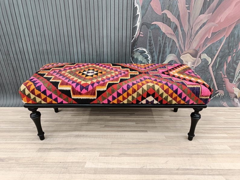 Handmade Furniture, Upholstered Bench, Wooden Chair, Coffee Table, Farmhouse Stool, Outdoor Seat, Vintage Sofa Table, 18x18x48'' BENCH 203