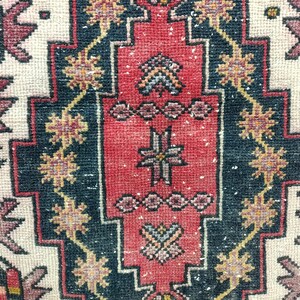 Handmade rug, Turkish rug, Anatolian area rug, Wool rug, Geometric rug, Vintage rustic rug, Nomadic rug, Organic rug, 4.1 x 7.3 ft, VT 2318 image 8