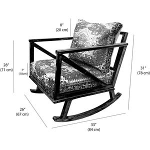 Mecedora artesanal, silla de madera maciza, silla cómoda, muebles de patio, silla de interior y exterior, silla de dormitorio, silla de descanso, RC 1033 imagen 7