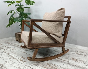 Handmade Rocking chair,  Solid wood chair, Comfortable chair, Patio furniture, Indoor outdoor chair, Bedroom chair, Rest chair, RC 1033