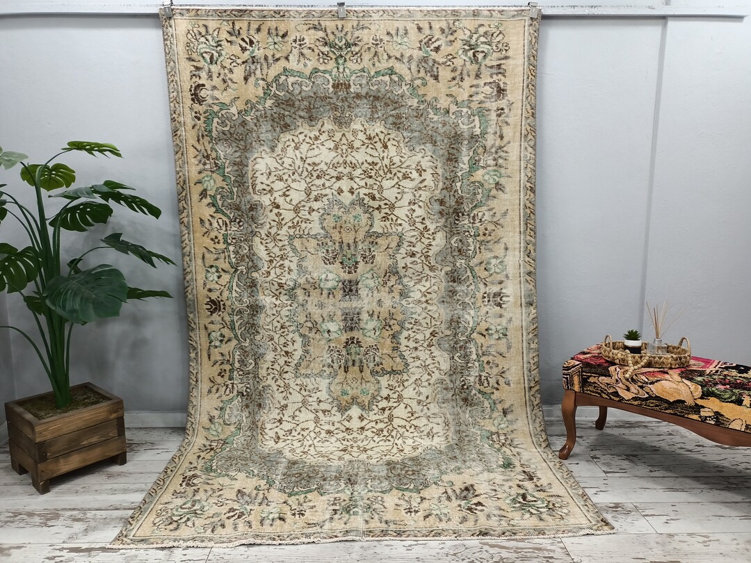Large Turkish Rug Turkish Rug, Large Rug, Floral Rug, Area Rug, Oriental Rug, Dining Room ...