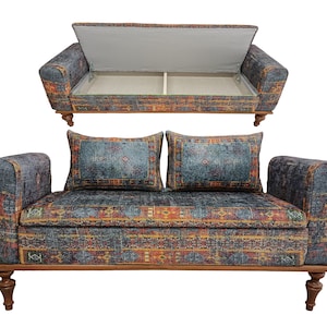 Ottoman Bench, Storage Bench with Arms, Dressing Table Bench, Storage Piano Bench, Saloon Bench, Living Room Sofa, Boho Bench, ST18x51 107-2