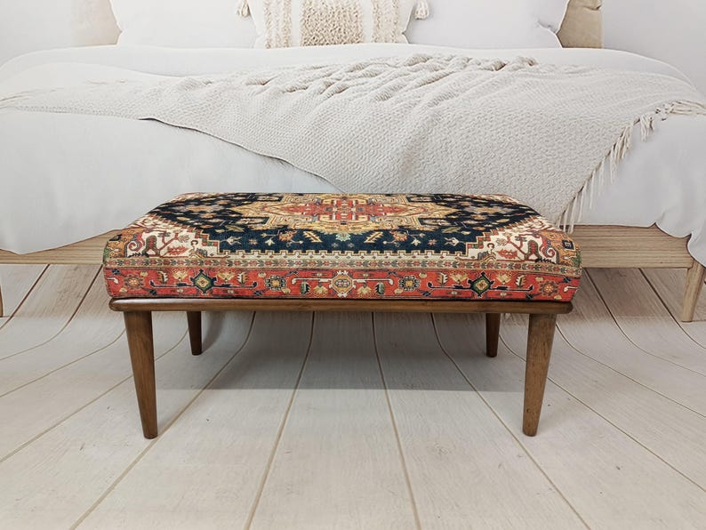 Farmhouse bench, Vanity chair, Dressing bench, Upholstered bench, Bedroom bench, Dining bench, Ottoman bench, Side table, BENCH 1028 image 4