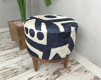 Pouf Hocker, Handgefertigte Möbel, Ottomane Bank, Minimalistischer Hocker, Runder Hocker, Sofa Beistelltisch, Couchtisch, Polsterbank, FS 874