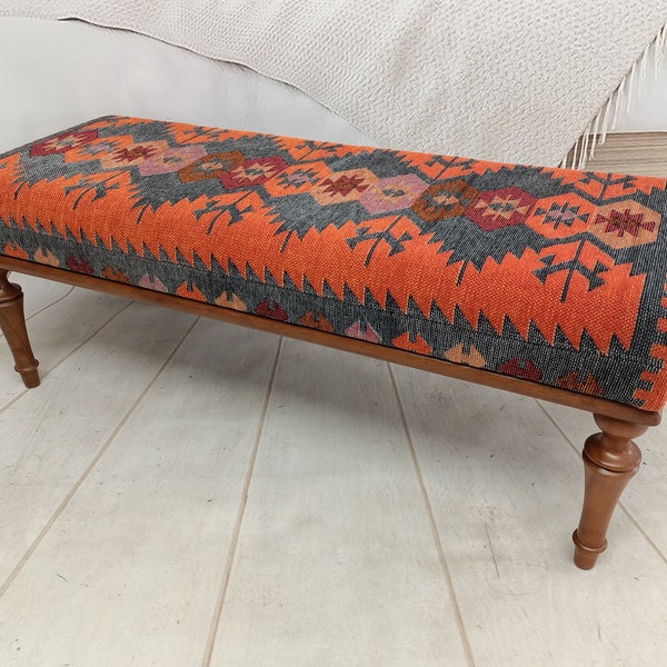 Bench for entry, Piano bench, Dressing table bench, Farmhouse bench, Kilim bench, Pub bench, Shoe bench, Bedroom bench, Long seat, BENCH1063
