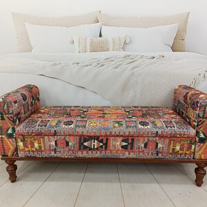 Armed Ottoman Bench, Living Room Bench, Upholsterd Sofa Couch, Handmade Furniture, Hallway Bench, Storage Bench, Yoga Seat, ST 18x51 881 image 5