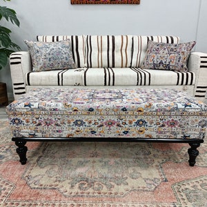 Hallway Bench, Bohemian Bench, Bedroom Storage Bench, Upholstered Ottoman, Trunk Coffee Table, Lounge Bench, Living Room Bench, ST- 100