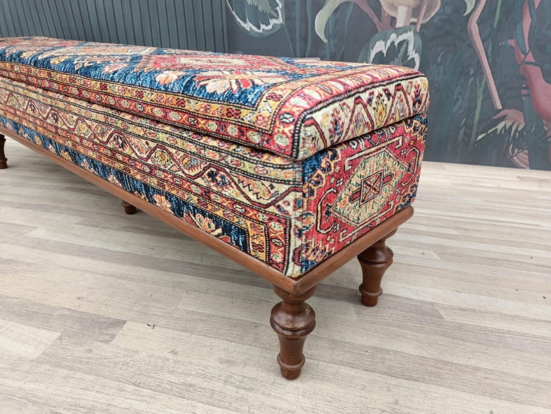 Storage Bench, Trunk Coffee Table, Upholstered Bench, Ottoman Bench, Hallway Bench, Storage Coffee Table, Shoe Bench, Boho Bench, ST- 63