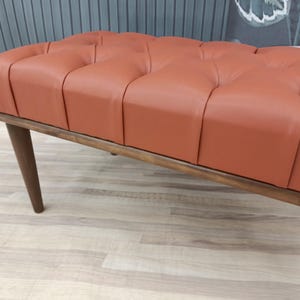 Leather ottoman bench, Chesterfield bench, Sofa bench, End of bed bench, Pub bench, Accent bench, Coffee table bench, Shoe bench, 18x18x36 "