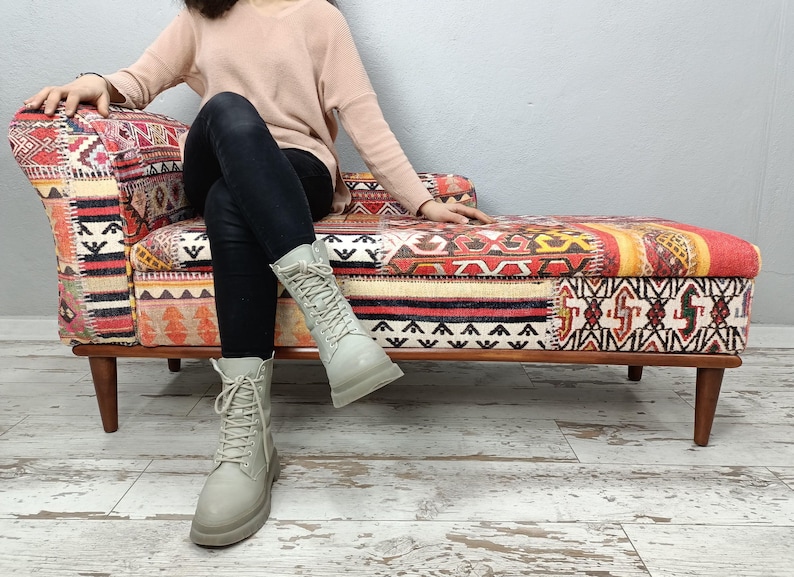 Storage chaise lounge, Reading chair, Rest chair, Saloon sofa, Handmade sofa, Upholstered loveseat, Bedroom sofa, Ottoman bench, SOFA 881