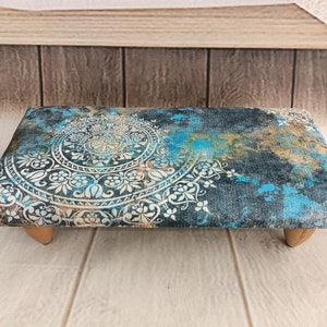 Bohemian stool, Lightweight stool, Bed stepping, Durable furniture, Comfy stool, Footrest pouf, Footstool ottoman, 875