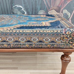 bedroom ottoman bench, wood bench, boho chair, dining table bench, footstool bench, turkish rug bench, upholstered bench, Bench 867