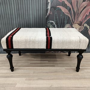 Ottoman Bench, Bedroom Furniture, Hallway Bench, Kilim Rug Bench, Accent Bench, Entryway Bench, Dining Bench, 18x18x36'', BENCH 1038