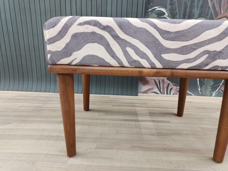 Hallway shoe bench, Zebra ottoman bench, Wood work bench, Cool saloon seat, Artistic furniture, Make up chair, Unique piano stool, BENCH ZEO