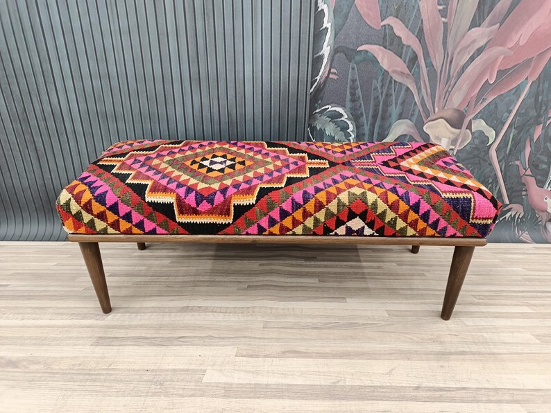 Handmade Furniture, Upholstered Bench, Wooden Chair, Coffee Table, Farmhouse Stool, Outdoor Seat, Vintage Sofa Table, 18x18x48'' BENCH 203