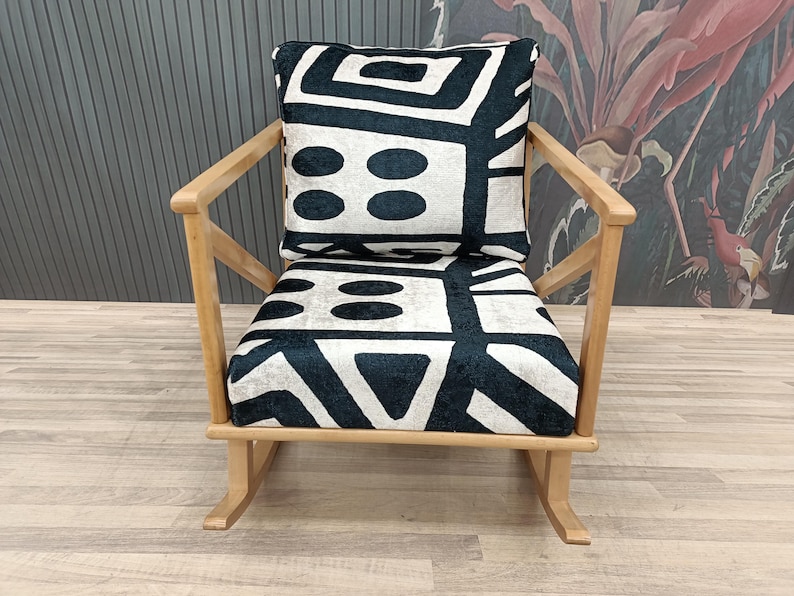 Comfortable relax rocking chair, Lounge chair relax, Padded chair, Upholstered chair, Garden chair, Outdoor chair, Boho chair, RC 874
