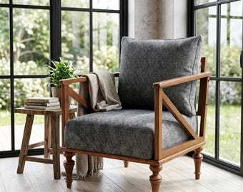 Fireside chair, Single armchair, Accent chair, Chic chair, Cocktail chair, Upholstered chair, Housewarming gift, Pair chair, SOFA KM-18