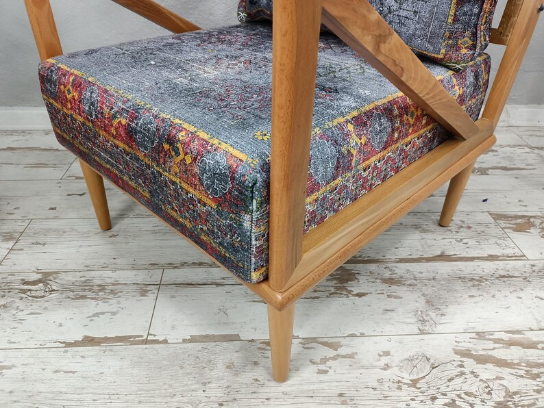 Desk chair, Retro armchair, Accent chair, Kitchen chair, Relaxing chair, Handmade armchair, Gray sofa, Farmhouse chair, SOFA 107 Natural