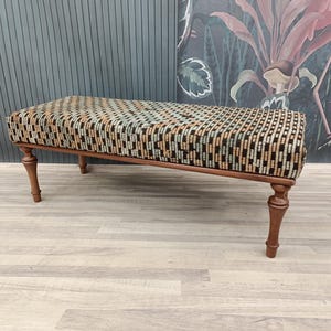 Kilim Bench, Upholstered Bench, Bedroom Bench, Dining Table Bench, Vintage Coffee Table, Boho Bench, Kitchen Furniture, 18x18x48&#39;&#39; BENCH 996