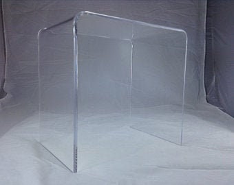 Clear 1/2" Thick Acrylic Lucite Beveled Edge Console Table or Desk